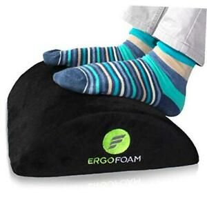 Ergonomic Foot Rest Under Desk - Premium Velvet Soft Foam Regular Black
