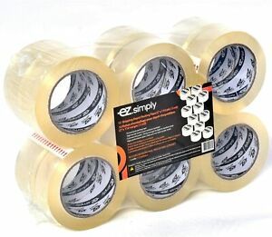 EZSIMPLY Packing Tape,Super Clear Shipping Tape Industrial Grade (12 rolls)