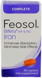 Feosol Complete with Patented Bifera Iron Caplets, 30ct