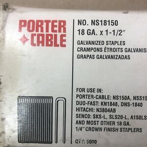 Porter Cable NS18150 Galvanized 1/4” Crown Staples 1-1/2&#034; Length 18 ga. 4000+pcs