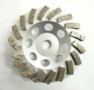 5” Spiral Turbo Diamond Cup Wheel for Concrete Grinding 5/8”-11 Arbor