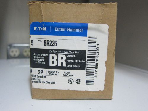 Cutler hammer br225 2p 25 amp breakers 120/240 volt new box of (5) for sale