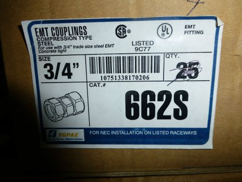 Topaz emt coupling 662s compression steel 3/4&#039;&#039; lot of 43 for sale