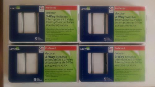 *brand new* four (4) leviton decora 15 amp 3-way switches (5-pack) for sale