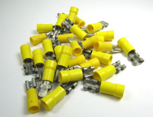 Insulated Female Disconnect Terminal, 12-10 AWG, Yellow, 30 pcs