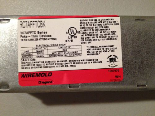 Wiremold RC7AFFTCBK FLOOR BOX