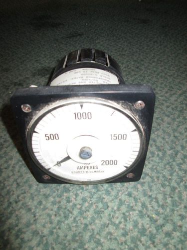 Square D  AC Amp Meter  2830-1161-LSTM  Range 0-2000A  Used