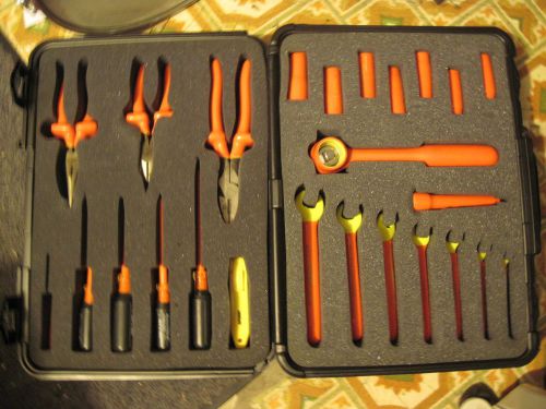 Certified insulated products 1000 volt cip 25 pc deluxe maintenance tool box for sale