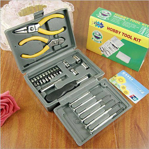Household tool kit 24pcs/set metal toolbox electrical tool kit repair forceps for sale