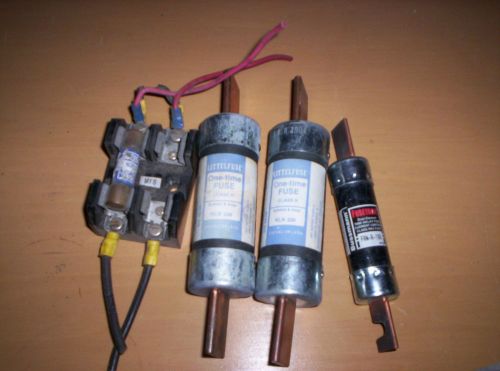 Lot of used fuses frn-r-100, nln 200, fuse holder for sale