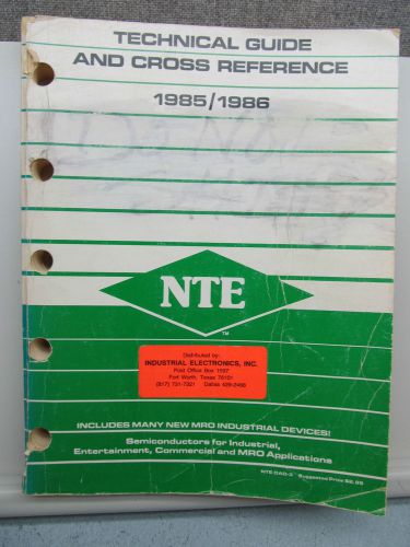 NTE TECHNICAL GUIDE &amp; CROSS REFERENCE 1985/1986