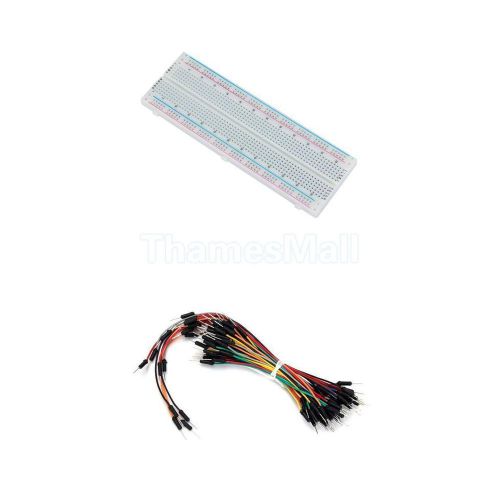 830 tiepoint solderless circuit breadboard bread board + 65pcs jumper wire cable for sale