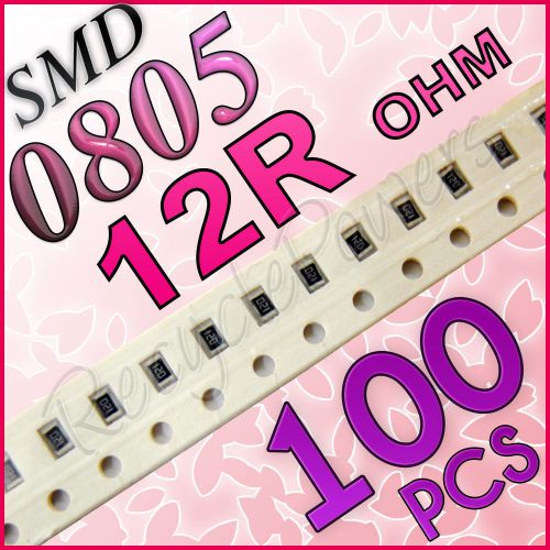 100 12R ohm ohms SMD 0805 Chip Resistors Surface Mount watts (+/-)5%