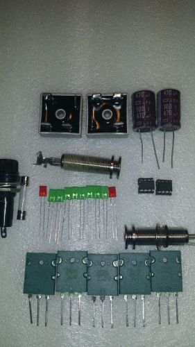 Bridge rectifier, transistors, capacitor, fuse holder, electronic components