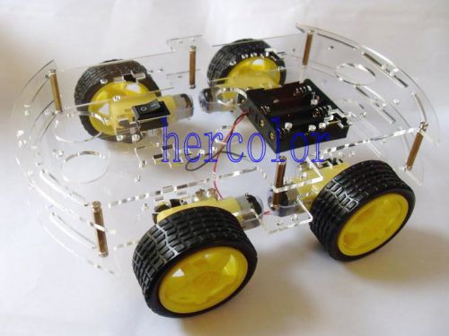4wd smart car chassis kits w/ speed encoder dc 3v 5v 6v 4 wheel drive gift new for sale