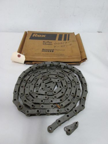 New rexnord 100 single strand 1-1/4 in pitch 10ft roller chain d344026 for sale