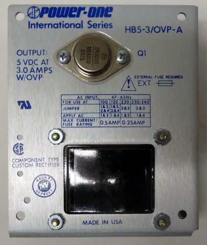 NEW POWER-ONE INTERNATIONAL SERIES HB5-3/OVP-A POWER SUPPLY UNIT 5VDC 3.0 AMPS
