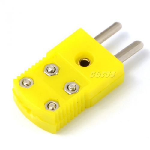 Male K Type Thermometer Thermocouple Wire Cable Connector Plug Yellow JMHF