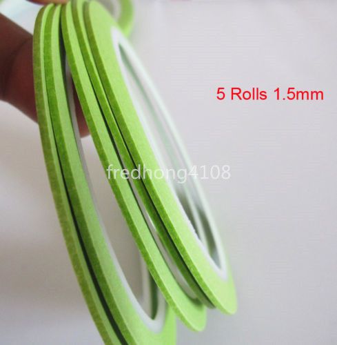 5pcs 1.5mm*25m green masking tape for nail polish painting decoration masking for sale