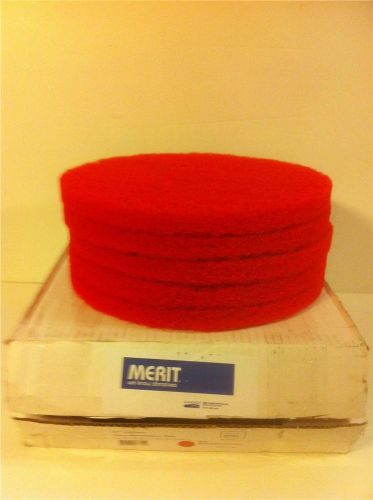 13&#034; MERIT FLOOR MAINTENANCE PADS 80046 RED PADS CASE FOR SPRAY BUFFING OR LITE I