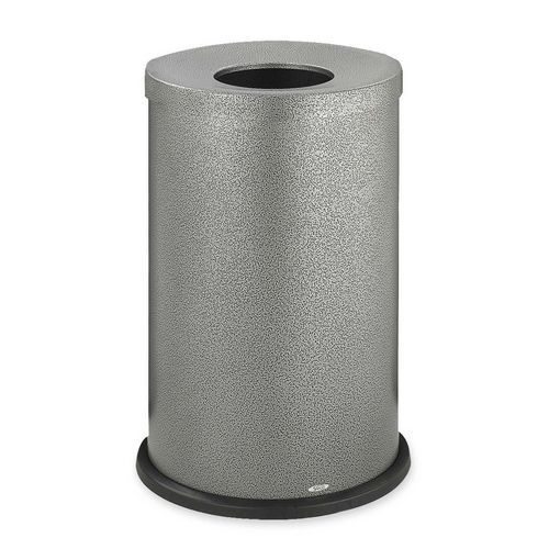Safco 9677nc open top receptacle 35 gallon 19-3/4inx28-1/2in black/silver for sale