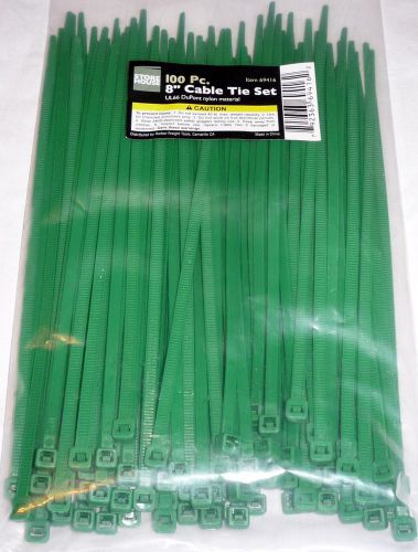 New pack of 100 Dark Green 8&#034; Cable Tie Christmas Garland Wreath Tree