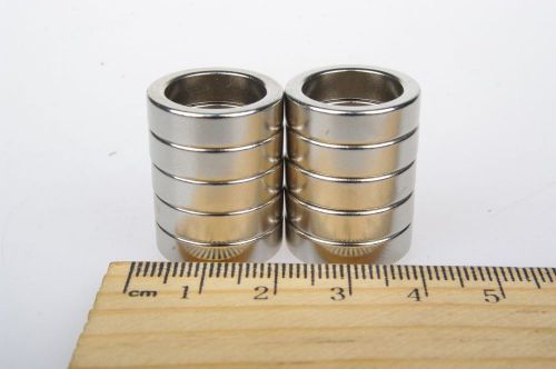 10 PCS Strong Rare Earth Permanent Nd-Fe-B Magnet 3/4&#034; Ring 0.55&#034; Hole