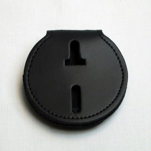 Police sheriff round shape black  heavy duty belt clip badge holder 715-r for sale