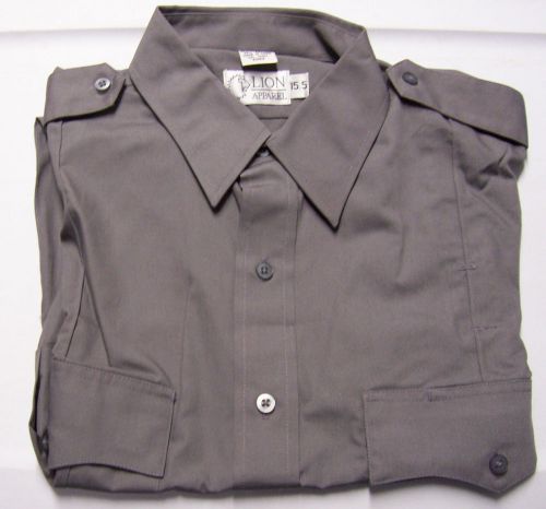 Lion apparel grey station wear uniform shirt size 15.5  short sleeve * free ship for sale