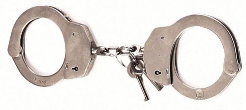 Silver police issue nickel law enforcement handcuffs 10098 for sale