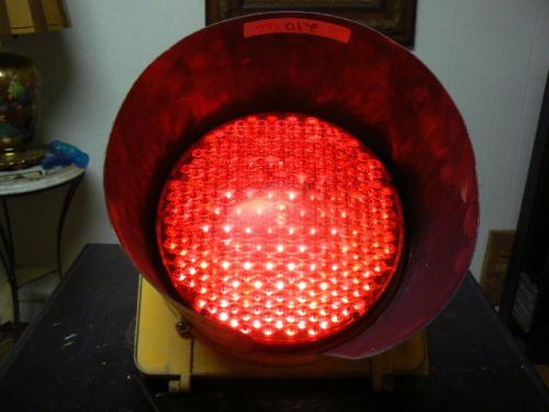 Crouse hinds red stop traffic light with hood shield &amp; led conversion, working for sale