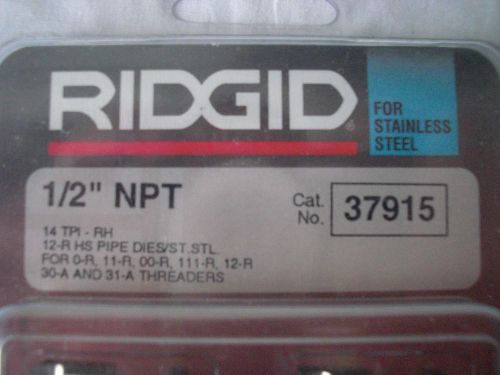 Ridgid 1/2&#034; NPT Cat. 37915 12-R High Speed Stainless Steel Dies. NIP