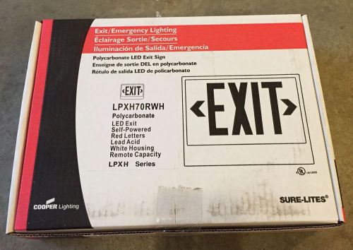 Cooper Lighting Sure-Lites LED Exit Sign LPXH70RWH NEW