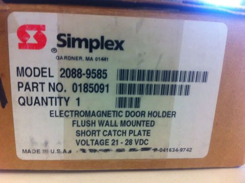 (2) New simplex electromagnetic door holders flush wall 2088-9585