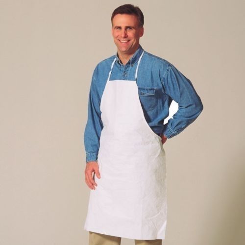 100 new Lakeland TYVEK 601 White Disposable Aprons 28&#034; x 36&#034; with Sewn Ties