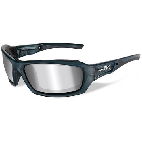 Wiley x ccech01 echo smoke steel blue frame silver flash lens for sale
