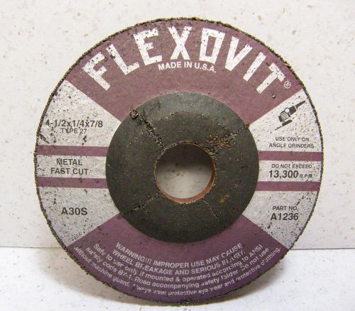 Flexovit grinding wheel a1236 4-1/2 x 1/4 x 7/8 for sale