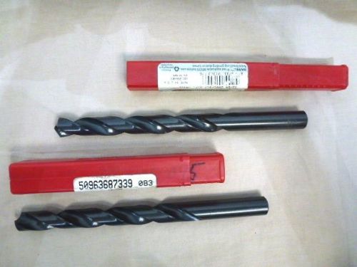 39/64&#034; straight shank 135°split point jobber&#039;s length hss drill bit-pack of 2 for sale