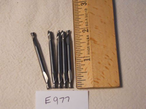5 NEW 5/32&#034; SHANK CARBIDE ENDMILLS. 2 FLUTE. DOUBLE END MADE IN THE USA  {E977}