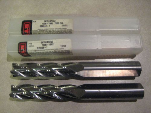 2 TWO Large RTW .7050 X 6&#034; Carbide end mills .750 shank cnc lathe inserts mill
