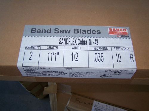 REVISED PRICE Sandflex Bahco Band Saw Blade 3851 L11&#039;1&#034; W 1/2 T .035 TT 10R (2)