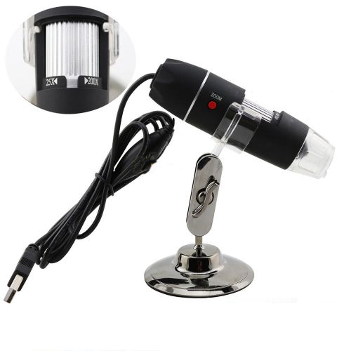 2MP USB Digital Microscope Endoscope Video Camera Magnifier 25x to 200x + Driver
