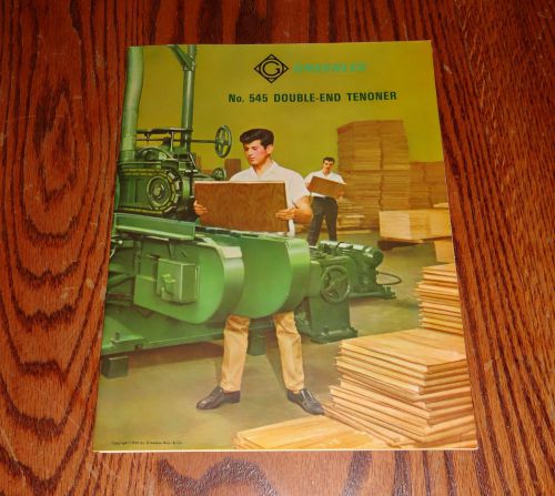 VINTAGE 1966 GREENLEE NO. 545 DOUBLE END TENONER FULL COLOR FOLD OUT BROCHURE