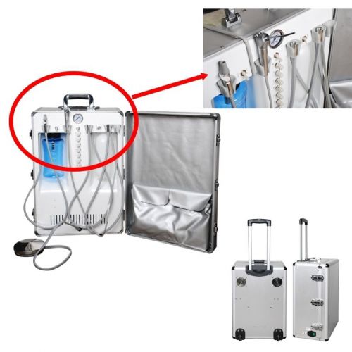 Suitcase Style Portable Dental Unit Delivery Cart Self-Contained Compressor