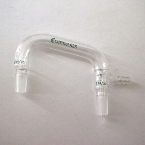 Chemglass glass 75° distillation  adapter 2 parallel  taper inner joints 14/20 for sale