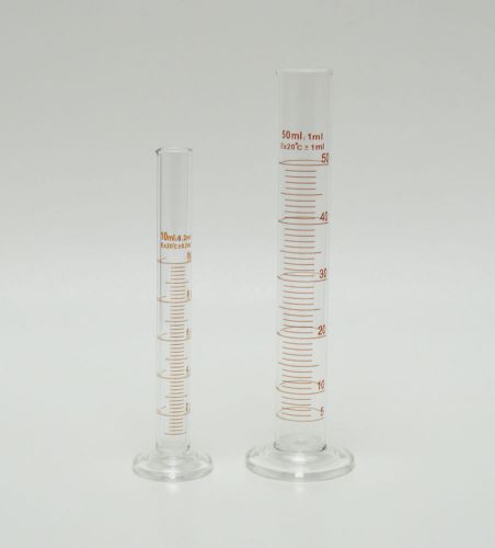 Cylinders graduated measuring 10ml 50ml lab borosilicate glass 10 50 ml new for sale
