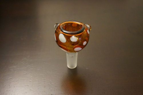 Downstem Down Stem Glass Bowl 14mm (Amber Dot)