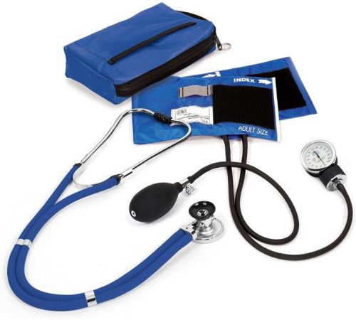 Clinical aneroid sphygmomanometer sprague kit &amp; carrying case royal blue # a85 for sale