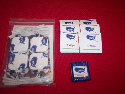 New Sealed 24 EMSI Electical Stimulation Electrodes w battery,  and wipes