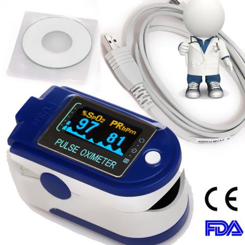 Finger pulse oximeter 24h recorder sleep study w alarm,spo2 monitor+pc software for sale
